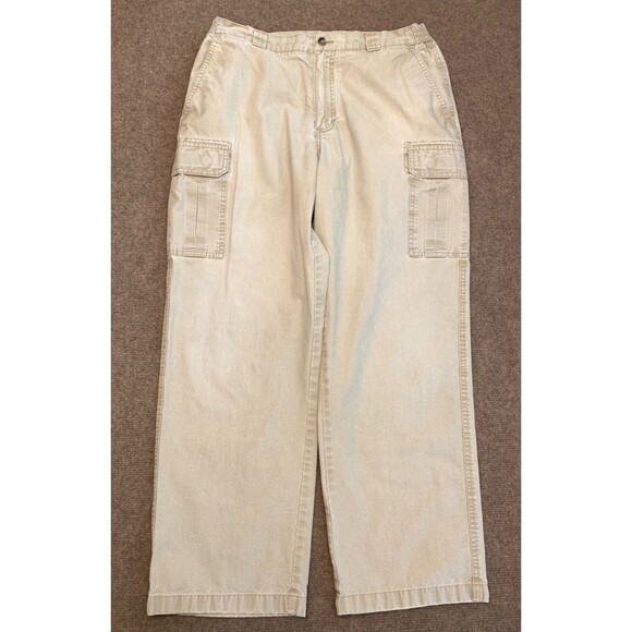 LL Bean Pants Mens 35x30 Tropic-Weight Cargo Comfort Waist Lightweight Cotton - Picture 1 of 7